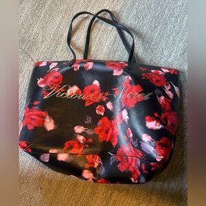 Victoria's Secret Black and Red Floral Totes